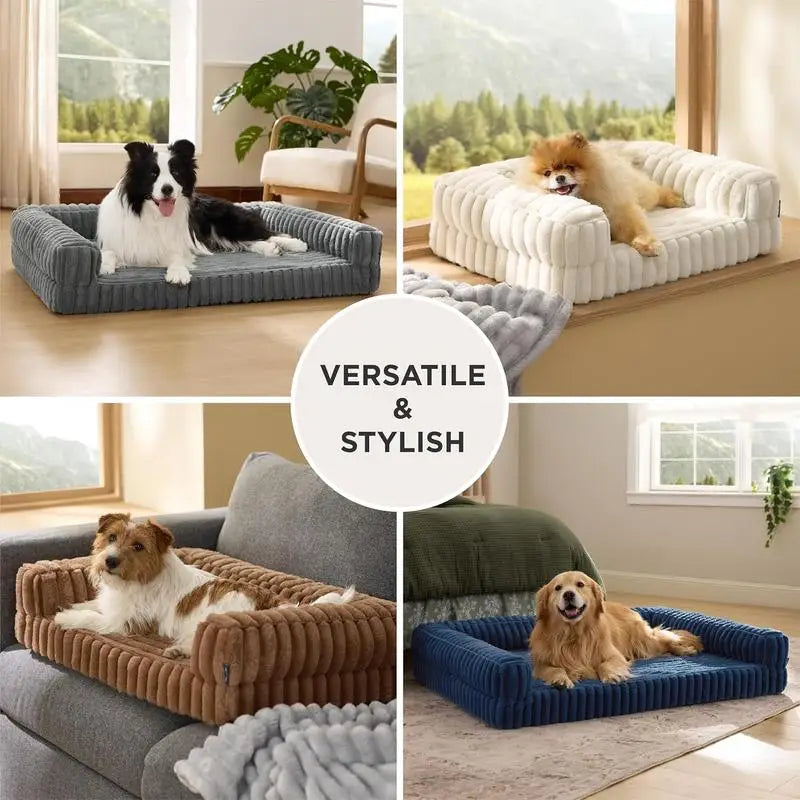 Bedsure ComfyFleece Orthopedic Dog Bed - Joint Support for Large Dogs, Comfort Egg-Crate Foam, Non-Slip Bottom