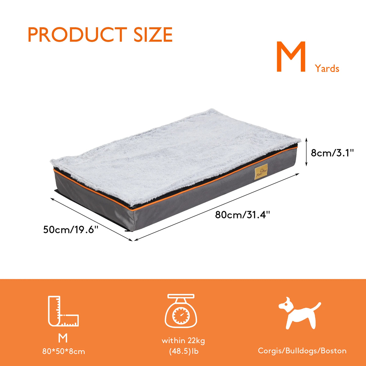Dog Pet Bed Large Padded Orthopedic Dog Bed Foam Cushion Pets Pillow Bed with Washable Cover