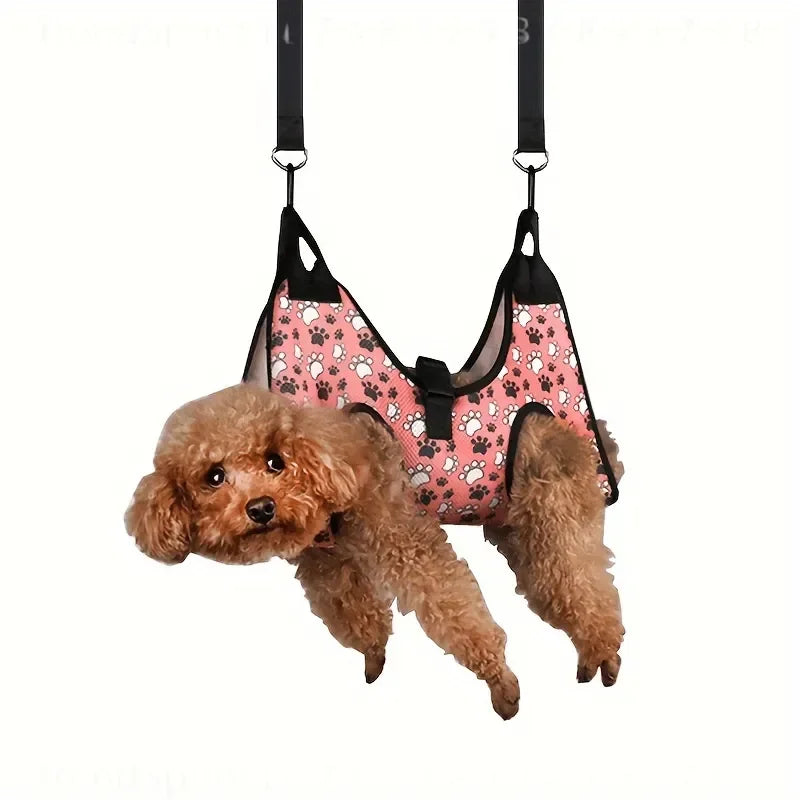 Comfort Grip Pet Grooming Hammock Non‑Electric Polyester Nail Trimming Sling Stress‑Free Grooming Helper For Small Medium Dogs Cats Home Pet Care Use