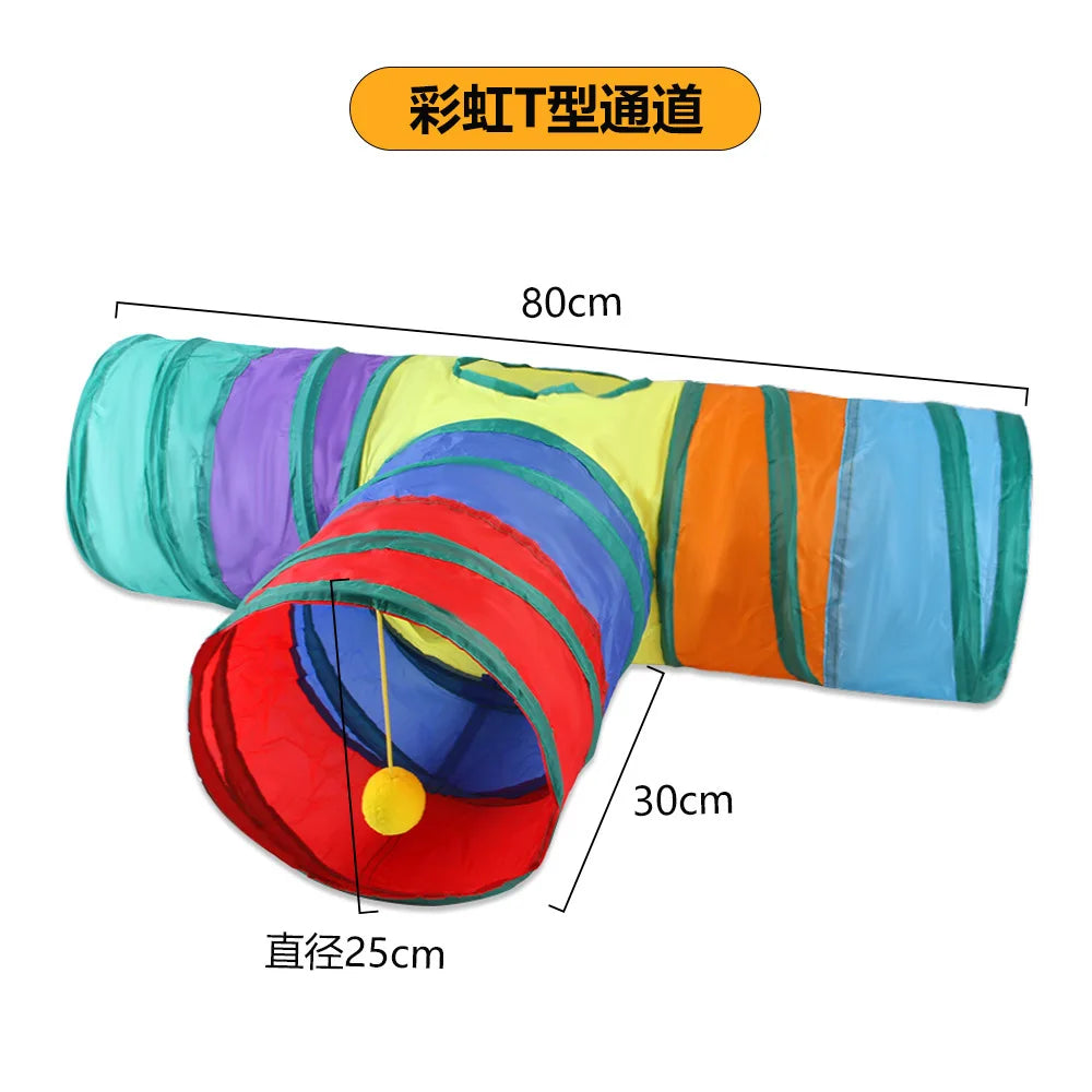 Foldable Cat Tunnel Tube Interactive Pet Play Tunnel Fun Training Toy For Kitten Puppy Indoor Entertainment Relieve Boredom Cat Accessories