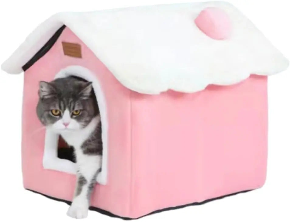 Cat Beds for Indoor Cats Small Dog,Cute Bear Cat Bed Cave Cat House