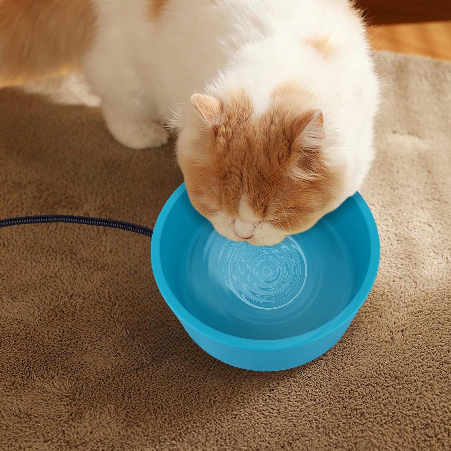 Outdoor Thermal Pet Bowl 108 Oz Heated Pet Water Bowl Outdoor Heated Dog Dish Provides Drinkable Water in Winter for Dog & Cat