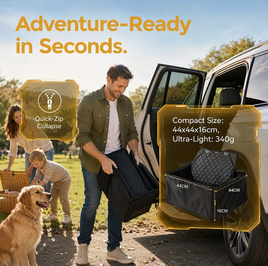 Dog Car Seat Cushion, anti Slip Hammock Style Portable Bag, Outdoor Travel Safety, Cat Nest Cover, Foldable Pet Travel Basket, Suitable for Cats and Dogs, Car Seat Cover, the Best Gift for family and Friends