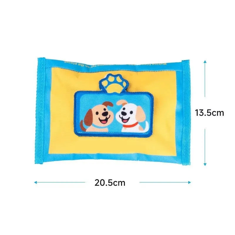Dog Snuffle Tissue Box Toy, Tear Resistant Squeaky Hide Treat Puzzle, Enrichment Nose Work Anxiety Relief Interactive Puppy Chew Training Toy for Small Medium Dogs