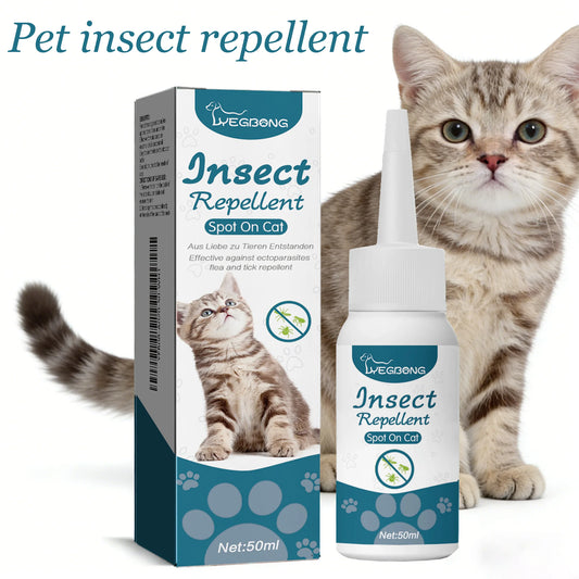 50ML Pet Anti-flea Tick Drops for Cats and Dogs Natural Formula Skin Cleaning Fast-acting Protection Deworming for Pet Care
