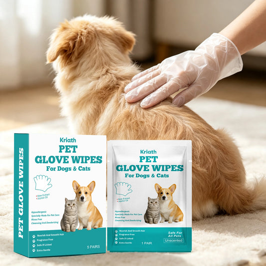 5 Pairs Pet Cleaning Gloves Wipes Gentle Cleaning Hair Dirts Grooming Soothing Discomfort Waterless No-rinse Non-irritating Pets Cleaning Gloves