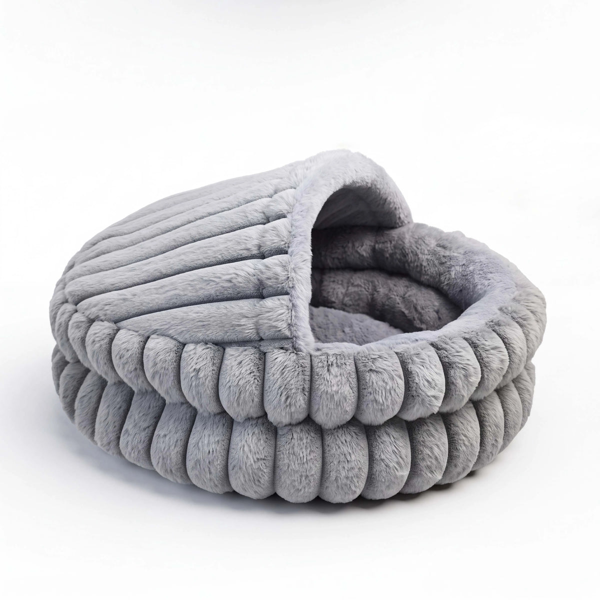 Soft Hooded Cat Cave Bed – Round Enclosed Self-Warming Hideaway for Indoor Cats & Small Dogs, Machine Washable with Non-Slip Bottom