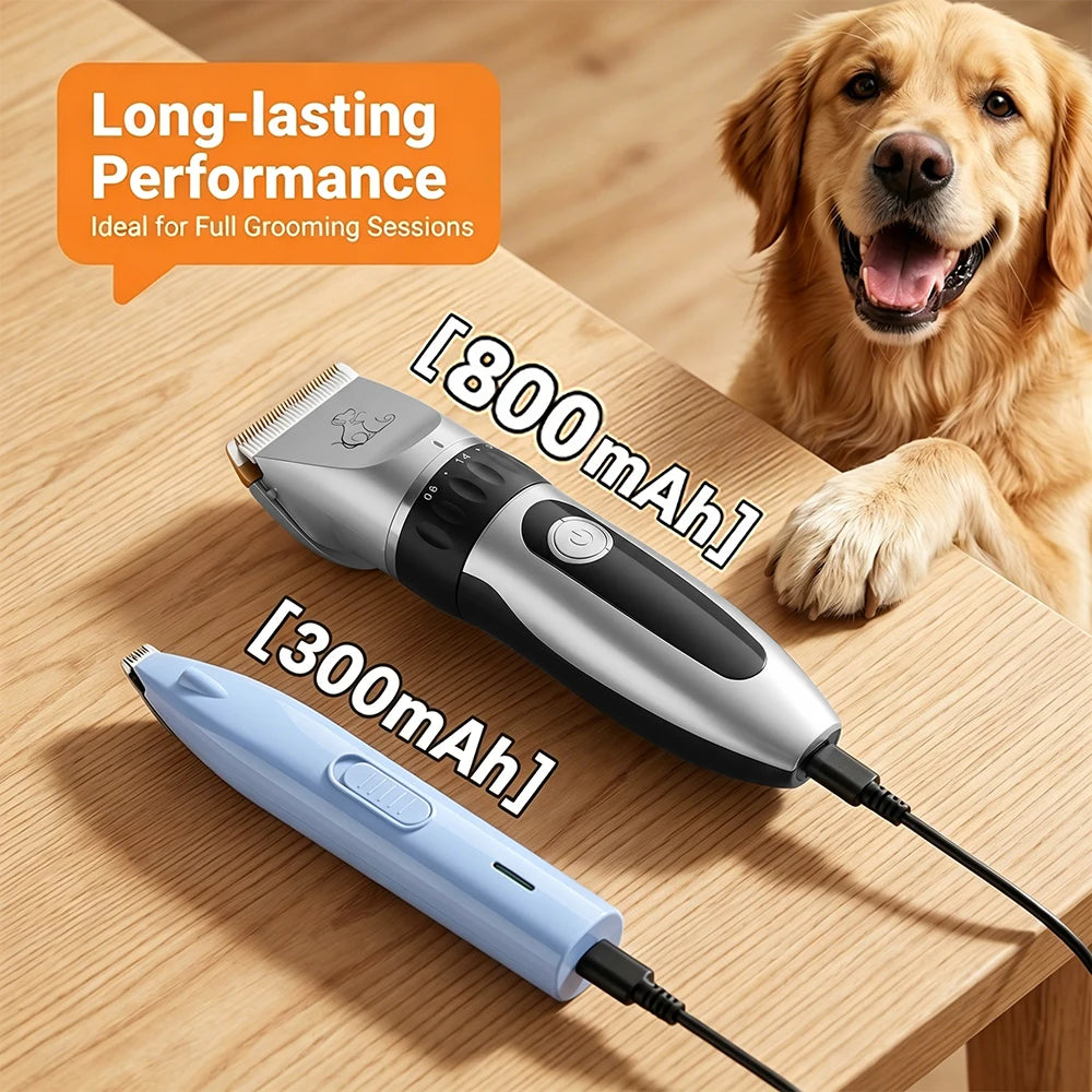Electric Pet Clipper Grooming Kit For Dogs Reachageable Trimmer Haircut Cat Hair Cutting Remover Professional Machine Set