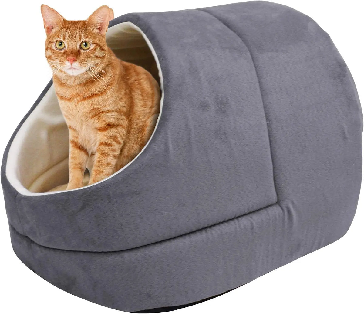 3 in 1 Semi-Enclosed Self Warming Burrow Cat Bed Sleeping Cave