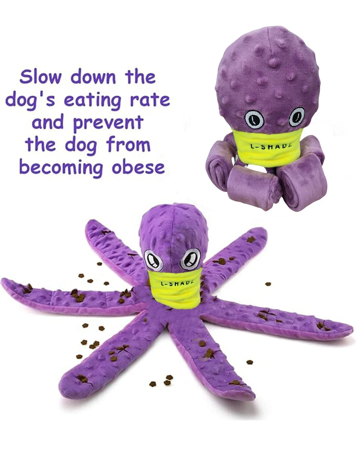 Plush Octopus Dog Snuffle Toy – Interactive Puzzle Chew Toy & Slow Feeder for Puppies