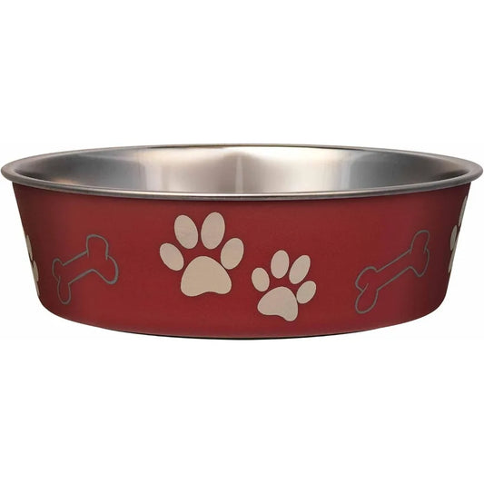 Spill Proof Non Skid Stainless Steel Pet Bowl for Dogs and Cats with Anti Slip Rubber Base Food and Water Feeder Dish for Home Kitchen Travel Car Outdoor Use Medium Size 20-35 lbs Capacity for Puppy Small Medium Pets