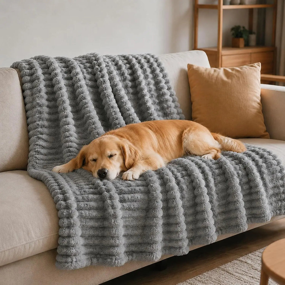 Emotional Support Blanket for Dogs, Yellow Dog Blanket (Dark Blue,27x39in)