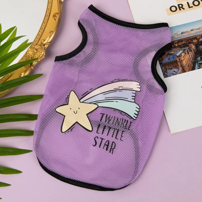 Lightweight Mesh Cooling Dog Shirt Sleeveless Sun‑Protection Breathable Pet Vest For Small Boy Dogs Cats Summer Outdoor Pet Supply