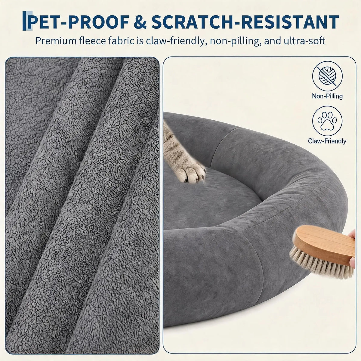 XXL Orthopedic Memory Foam Dog Bed 70x70x9.8in For Large Senior Dog, Waterproof Liner, Washable Cover, Non-Slip Base, Pet Couch