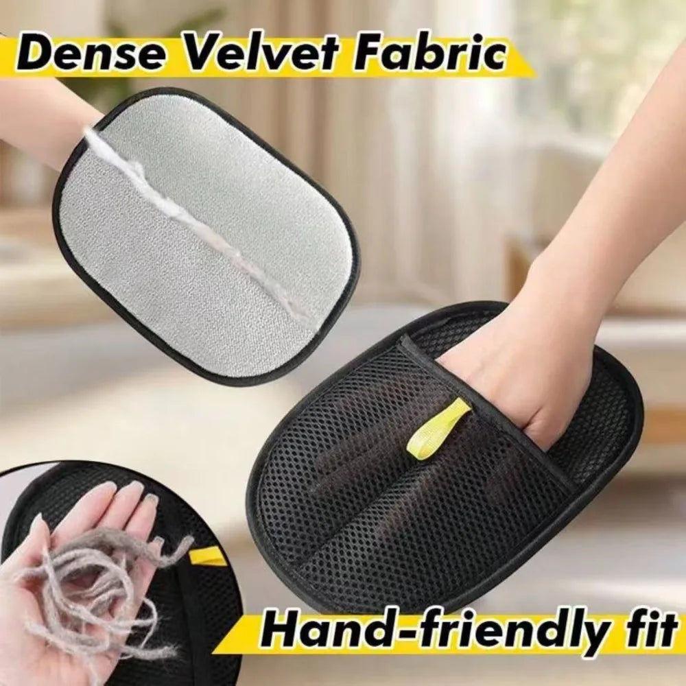 Pet Hair Removal Tool Reusable Static Removal Gloves, Double-Sided Grooming Gloves for Pets, Removes Pet Fur Hair for Carpets