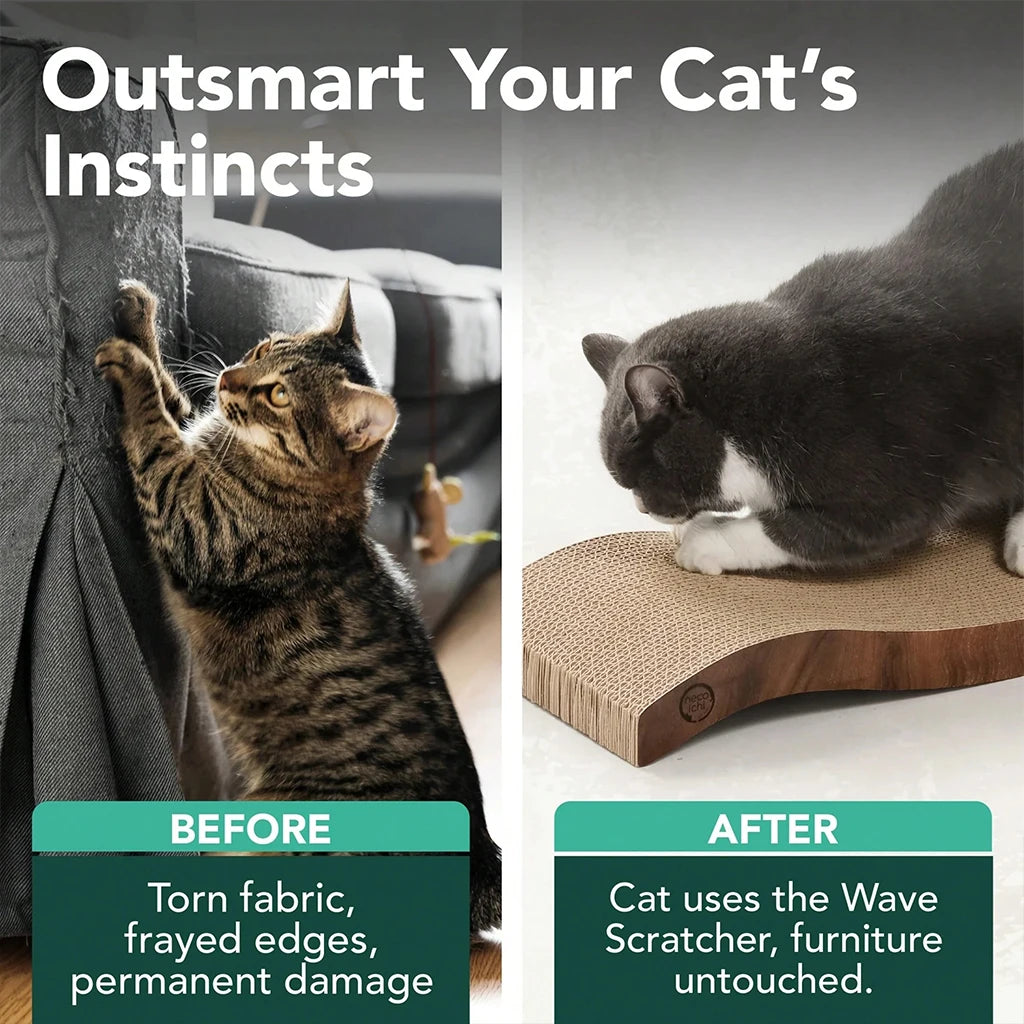 8pcs Large Wave Cat Scratcher Refills Reversible Double-Sided Corrugated Cardboard Durable Furniture Protector Grinding Pad Pet Supplies