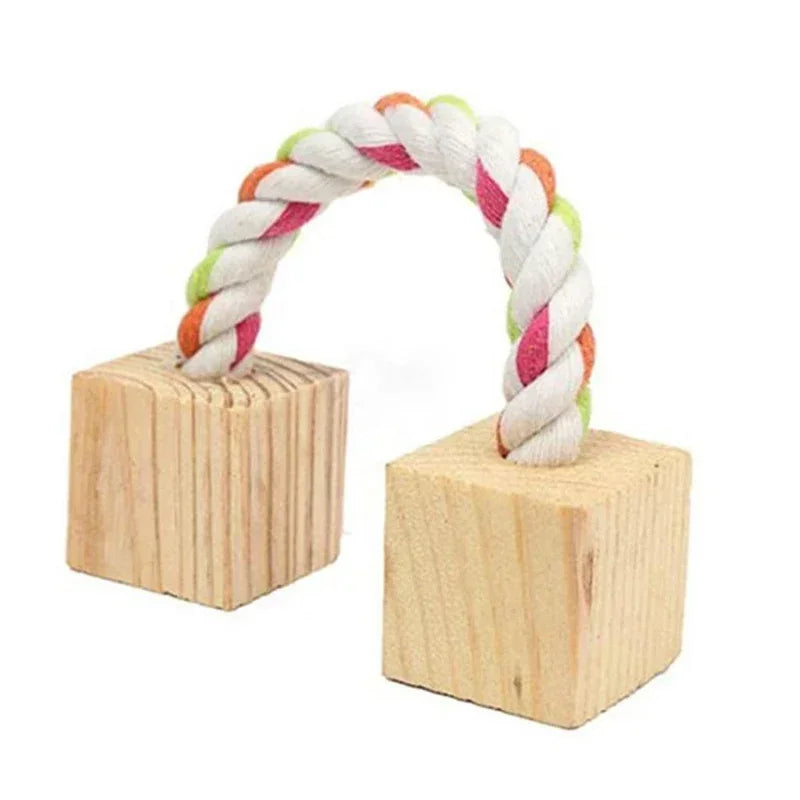 Cute Small Pet Chew Toy Natural Pine Wood Roller Dumbbell Unicycle With Bell Molar Play Toy For Rabbit Guinea Pig Rat Enrichment Supplies