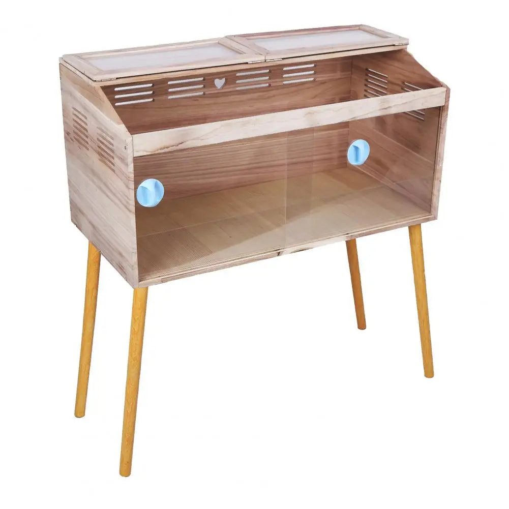 Chew‑Proof Wooden Hamster & Guinea Pig Cage with Legs, Lockable Habitat with Ventilation Deodorizing Design