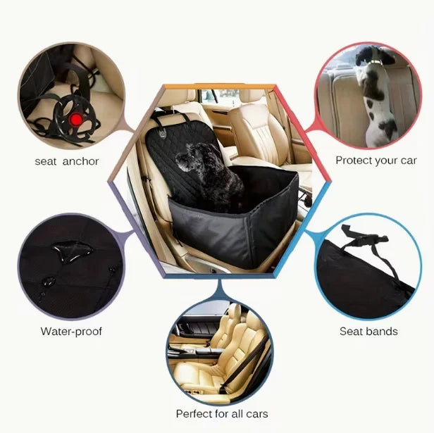 Dog Car Seat Cushion, anti Slip Hammock Style Portable Bag, Outdoor Travel Safety, Cat Nest Cover, Foldable Pet Travel Basket, Suitable for Cats and Dogs, Car Seat Cover, the Best Gift for family and Friends