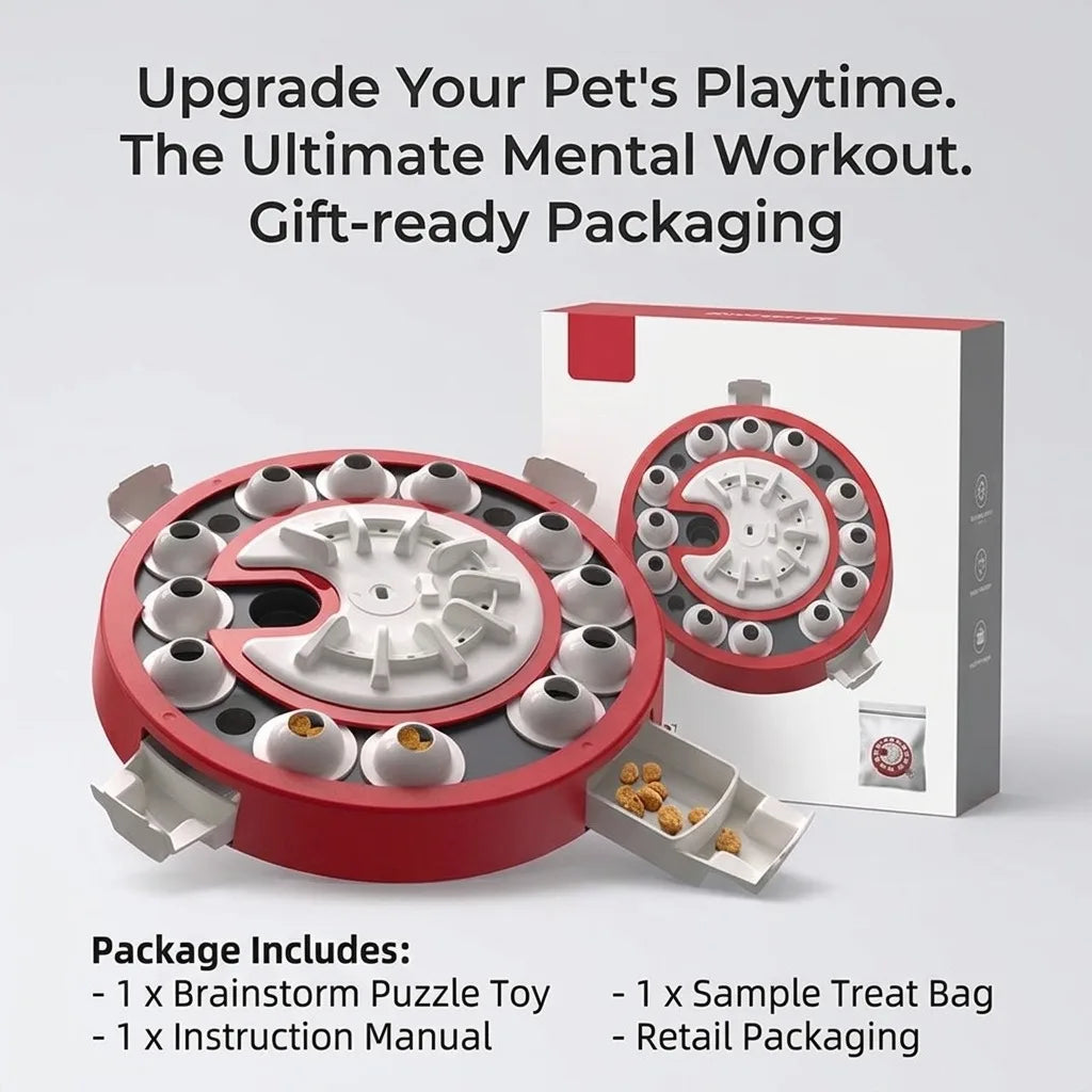 Dog Puzzle Toy, 3-in-1 Interactive Dog Enrichment Toys for Mental Stimulation & IQ Training, Slow Feeder Dog Treat Dispenser for Boredom Relief, Brain Game Console for Small Medium Large Dogs
