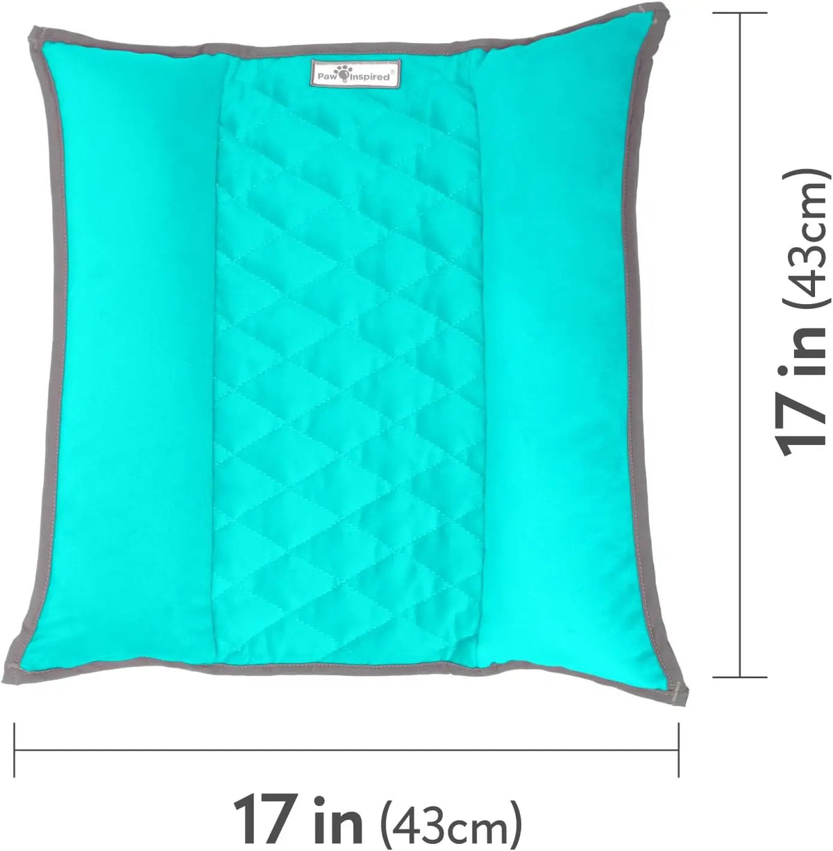 Paw Inspired Snuggle Bunny Bolster Bed, Gray/Green, 17x17 Inch