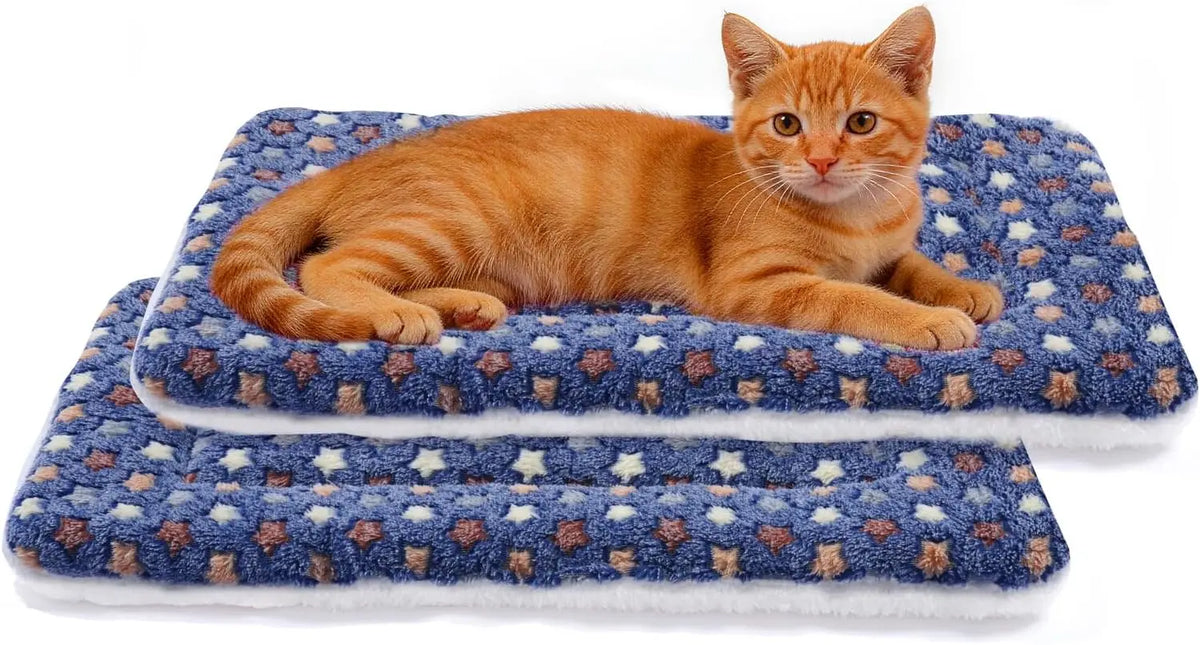 Mora Pets Dog Bed Crate Pad Ultra Soft Pet Bed with Cute Star Print Washable Crate Mat for Large Medium Small Dogs Reversible Fleece Dog Crate Kennel Mat Cat Bed Liner 22-Inch Grey