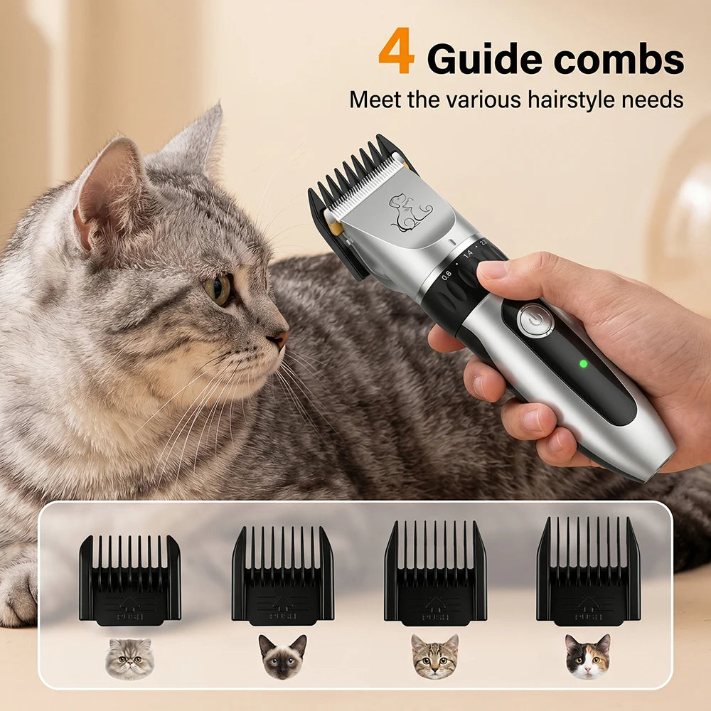 Electric Pet Clipper Grooming Kit For Dogs Reachageable Trimmer Haircut Cat Hair Cutting Remover Professional Machine Set