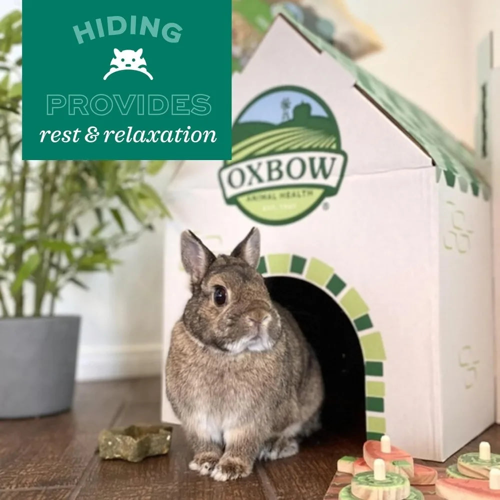 Small Pet Timothy Hay Chew Tunnel, Edible Cage Accessory for Rabbits Guinea Pigs Hamsters for Play and Teeth Maintenance