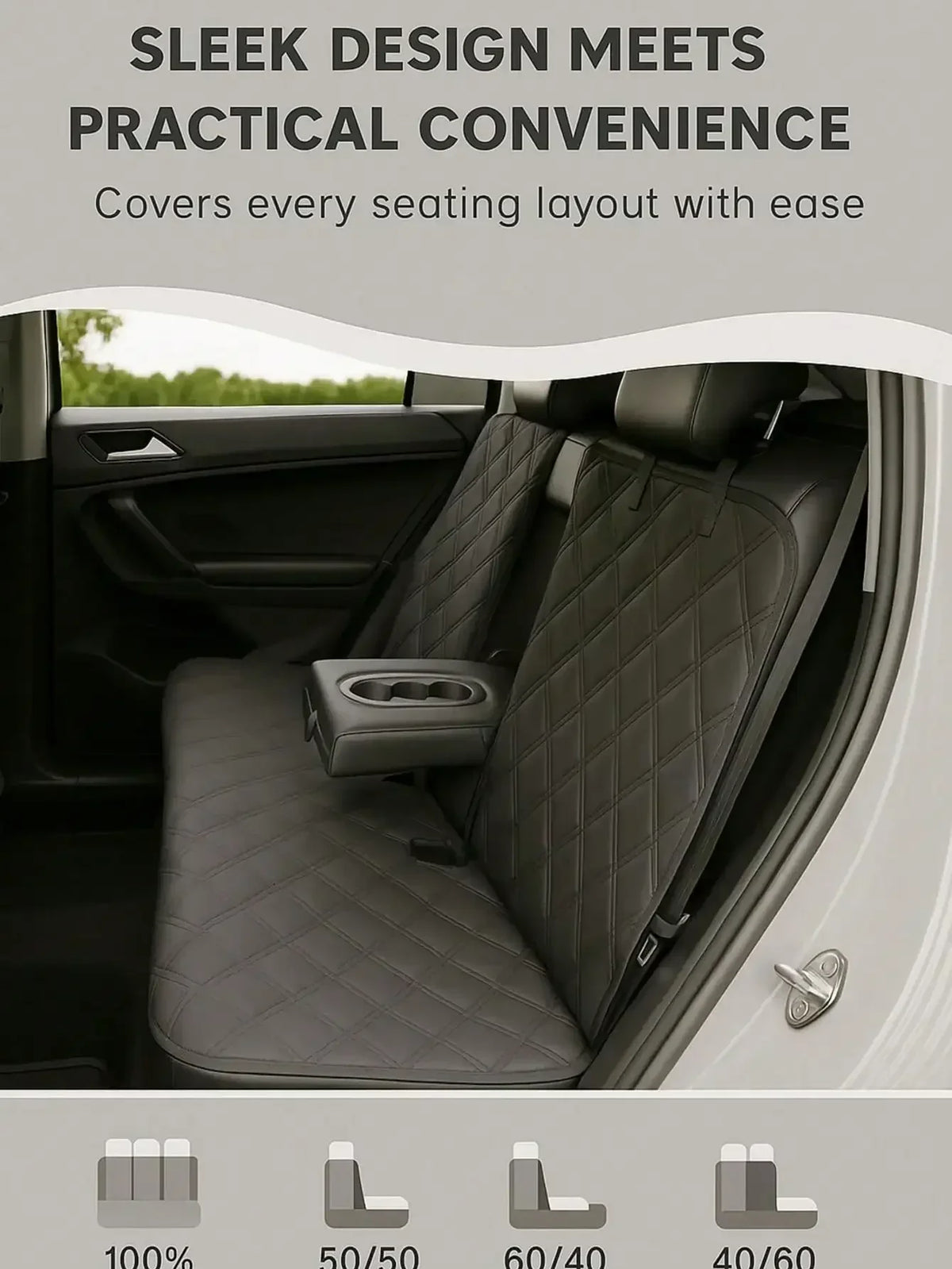 Simple And Stylish Dog Car Seat Cover, Rear Seat Pet Mattress Protection Cover, Waterproof Bench Style Car Seat Cover, Anti Slip Pet Car Bed Dog Hammock, Suitable For Cars SUV, Truck