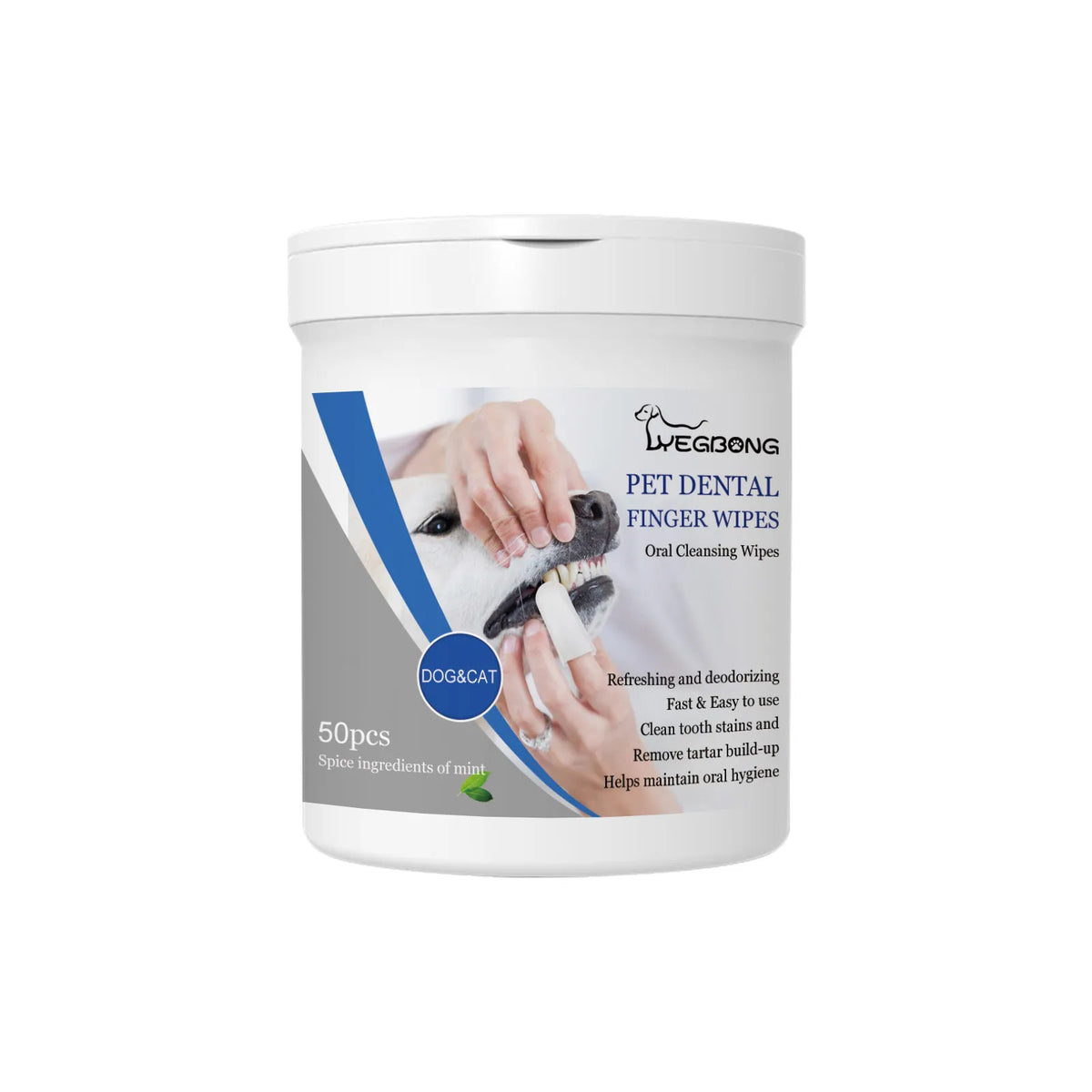 Pet Dental Finger Wipes, Dog & Cat Oral Care Finger Sleeves, Clean Teeth Remove Tartar Yellow Stains & Bad Breath