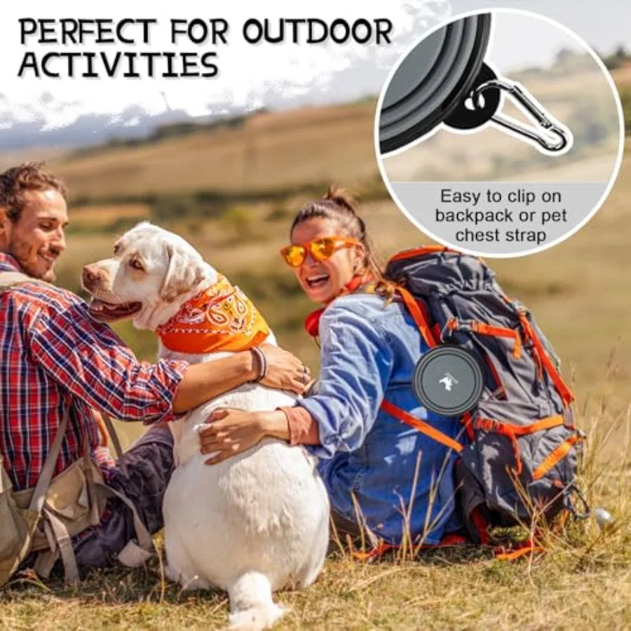 Collapsible Dog Bowls for Travel, 2-Pack Dog Portable Water Bowl for Dogs Cats Pet Foldable Feeding Watering Dish for Traveling