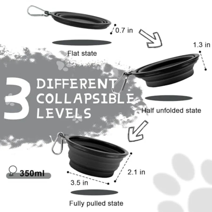 Collapsible Dog Bowls for Travel, 2-Pack Dog Portable Water Bowl for Dogs Cats Pet Foldable Feeding Watering Dish for Traveling