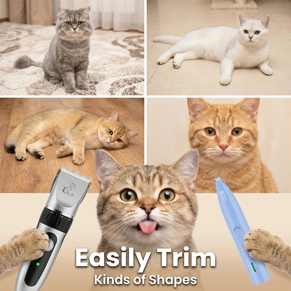 Electric Pet Clipper Grooming Kit For Dogs Reachageable Trimmer Haircut Cat Hair Cutting Remover Professional Machine Set