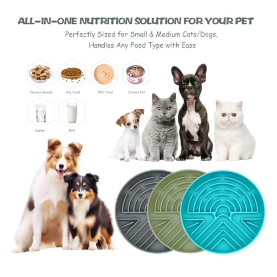 Slow Feeder Dog Bowl for Large and Small Pets, Anti Choking Puzzle Dog Food Lick Mat with Non-Slip Base, Interactive Pet Slow E