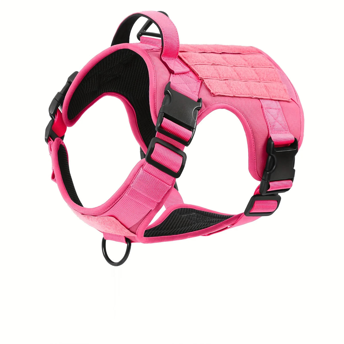Adjustable Tactical Dog Harness Vest with Reflective Straps Metal D Rings and Breathable Padding