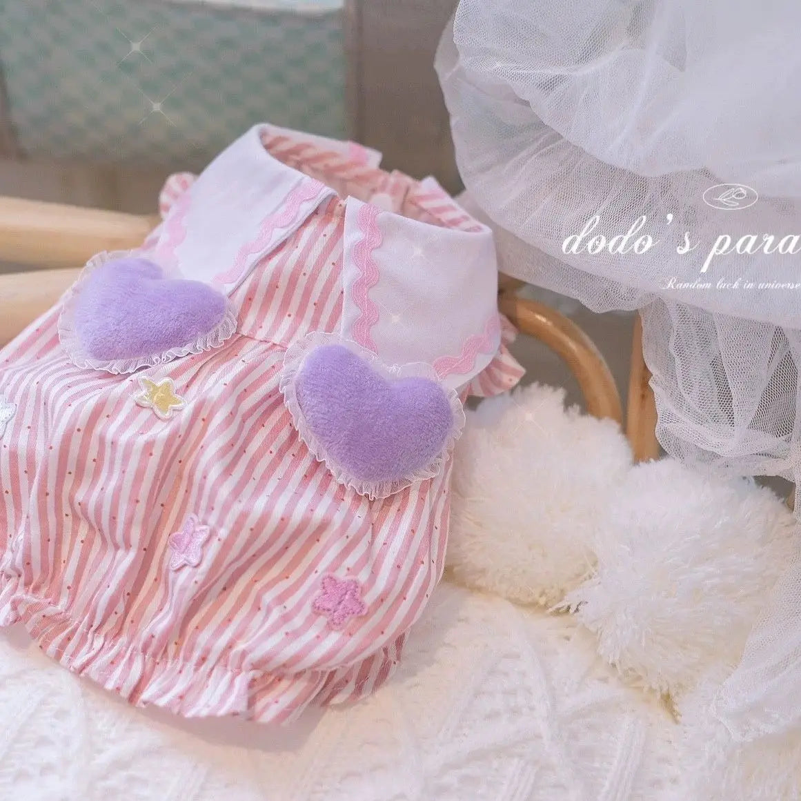 Summer Dog Cat Clothes For Small Dogs Bubble Puppy Princess Striped Dress Cats Kitten Rabbit Clothing Pet Supplies