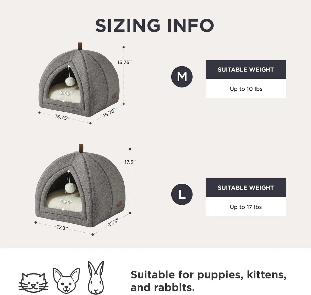 Bedsure 2in1 Cat Beds for Indoor Cats Cave for Kitten with Washable Pillow