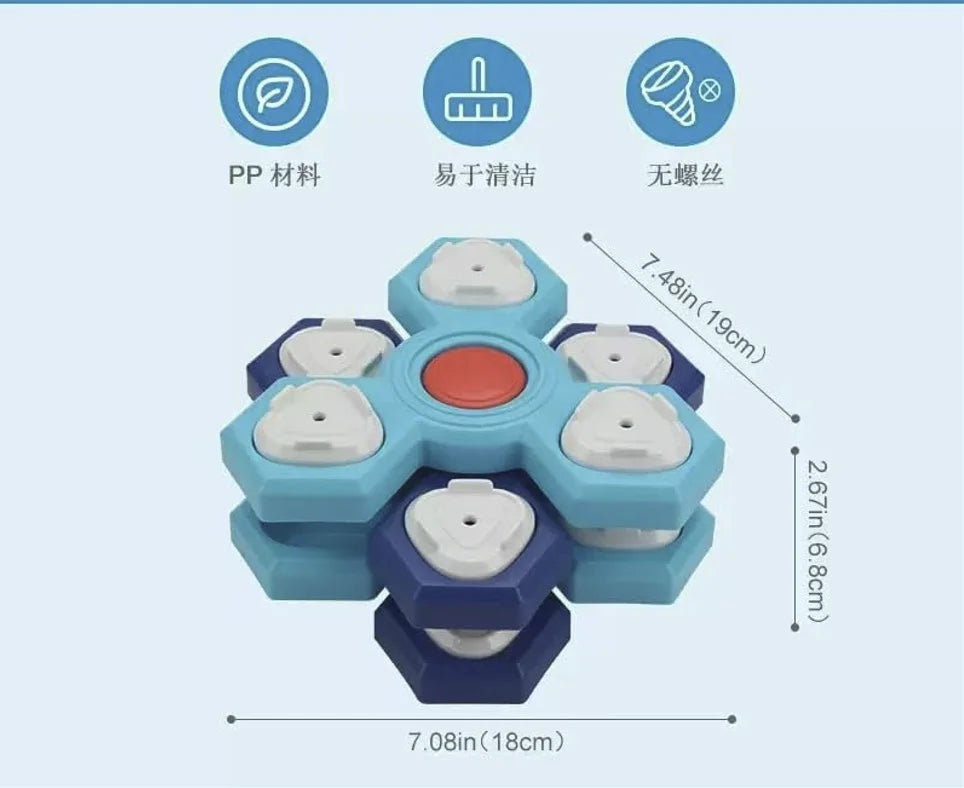 4 Layer Interactive Slow Feeder Dog Bowl - Multi-Layer Rotating Puzzle Toy For Mental Stimulation, Non-Slip Design Fits Small/Medium/Large Dogs