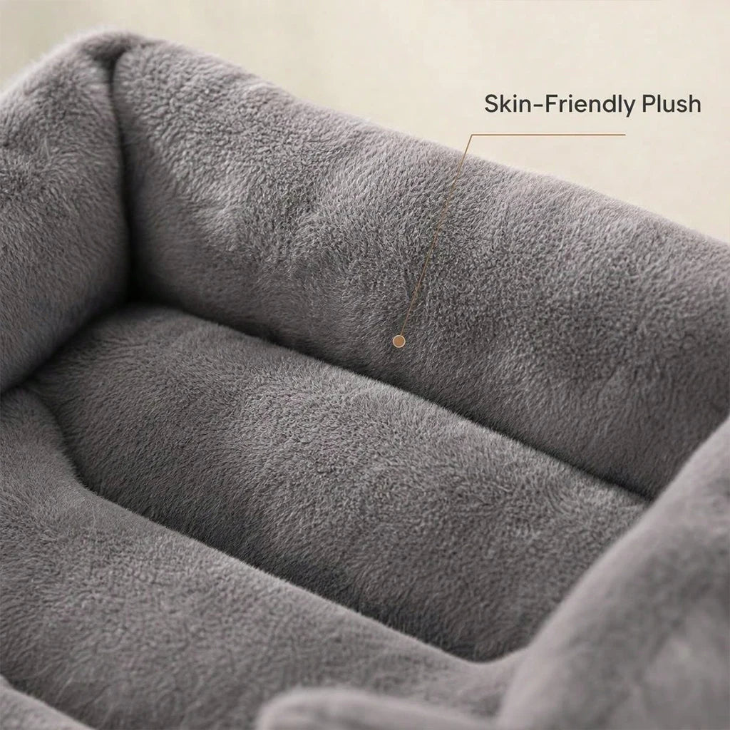 Pet Bed Winter Warm Plush, Soft Fluffy Dog Sofa with Raised Edges, Orthopedic Puppy Sleeping Mat for Small Medium Large Pet