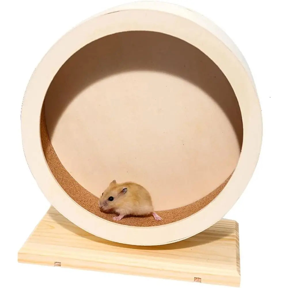 Hamster Wooden Silent Wheel, Small Animal Exercise Wheel Accessories, Quiet Spinner Running Wheels Toys for Hamsters, Guinea Pig