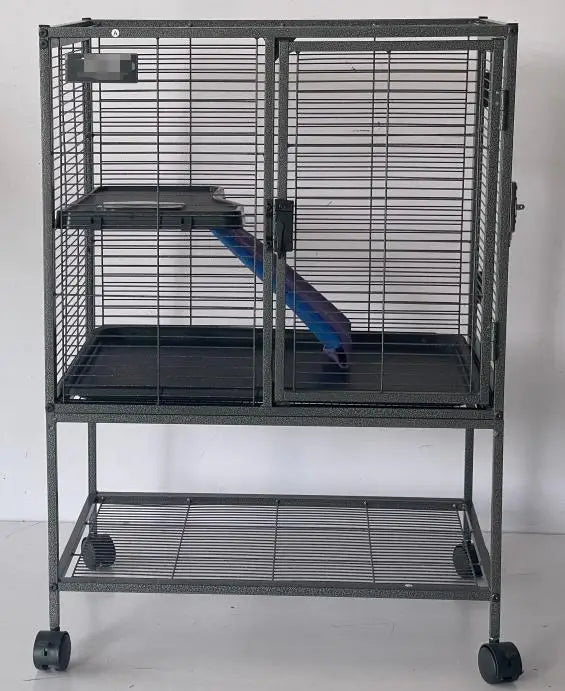 Multi-Level Metal Small Animal Cage for Ferrets, Hamsters, Chinchillas, Rabbits, Guinea Pigs, Hedgehogs, Gerbils Removable Tray & Ramp, Lockable, BPA-Free