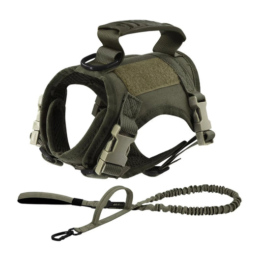 Tactical Puppy Harness Leash Set For Small Dogs Adjustable Cat Harnesses Vest For Training Walking Military Cats Dog Accessories