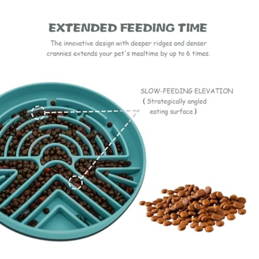 Slow Feeder Dog Bowl for Large and Small Pets, Anti Choking Puzzle Dog Food Lick Mat with Non-Slip Base, Interactive Pet Slow E