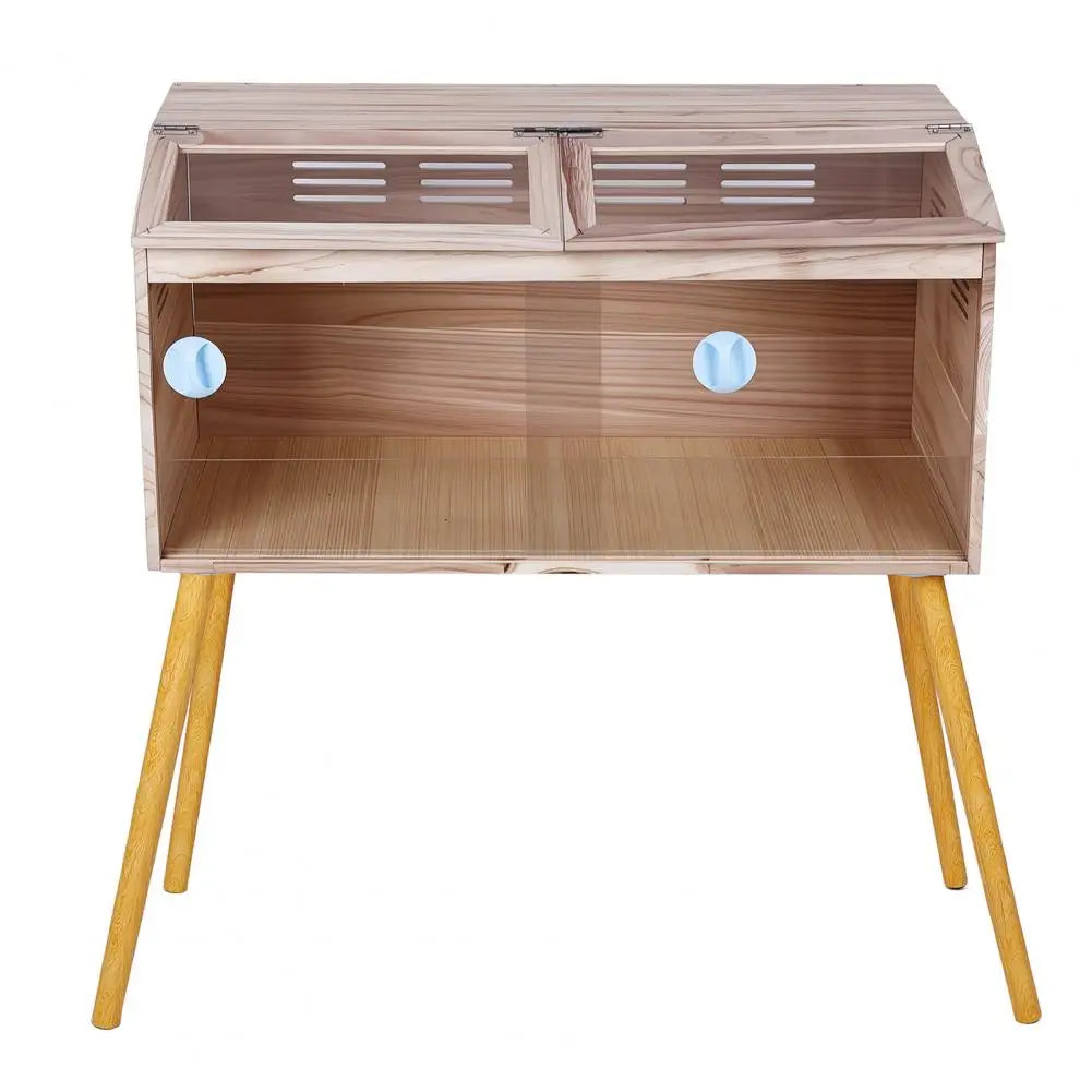 Chew‑Proof Wooden Hamster & Guinea Pig Cage with Legs, Lockable Habitat with Ventilation Deodorizing Design