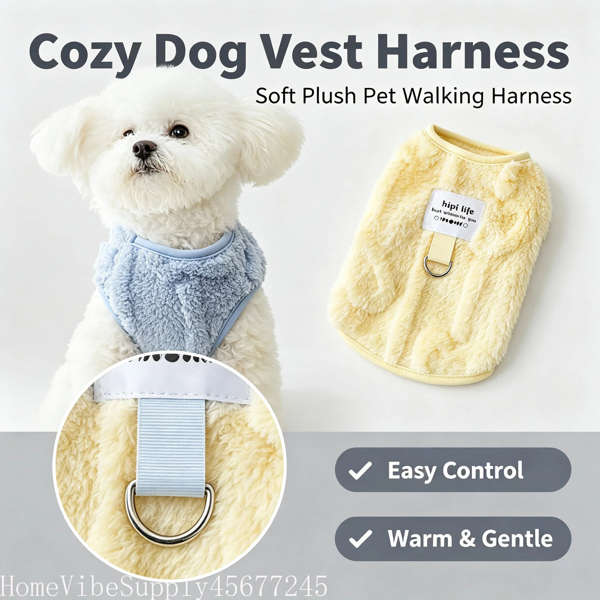 Solid Color Fleece Pet Vest, Easy Pull-On Two Leg Warm Winter Clothes for Dogs Cats, Soft Bear Style Autumn Winter Pet Apparel