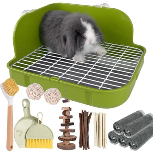 Rabbit Litter Box, Bunny Litter Box, Guinea Pig Potty Trained, Square Small Animal Toilet Potty Pan for Rabbit Guinea Pig Ferre