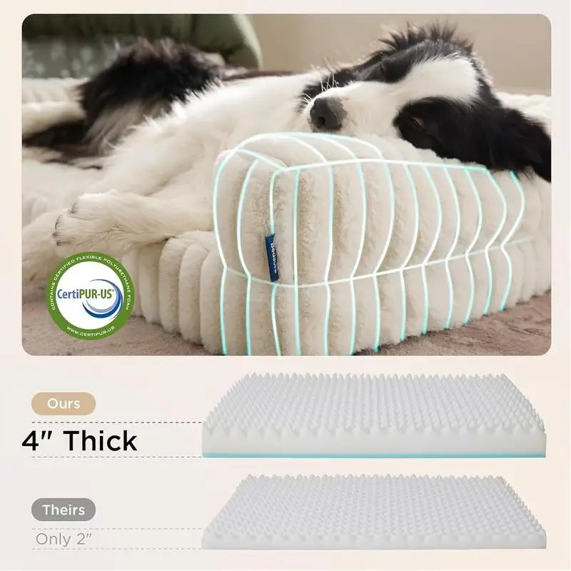 Bedsure ComfyFleece Orthopedic Dog Bed - Joint Support for Large Dogs, Comfort Egg-Crate Foam, Non-Slip Bottom