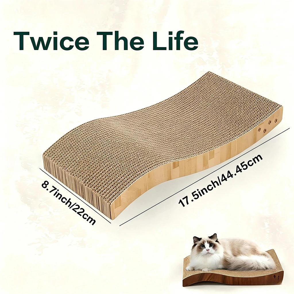 8pcs Large Wave Cat Scratcher Refills Reversible Double-Sided Corrugated Cardboard Durable Furniture Protector Grinding Pad Pet Supplies