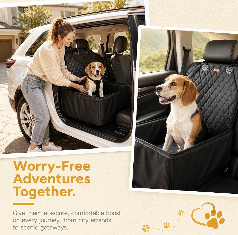 Dog Car Seat Cushion, anti Slip Hammock Style Portable Bag, Outdoor Travel Safety, Cat Nest Cover, Foldable Pet Travel Basket, Suitable for Cats and Dogs, Car Seat Cover, the Best Gift for family and Friends