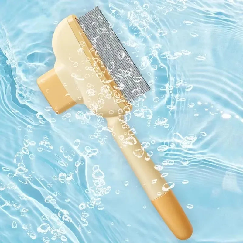 Self Cleaning Slicker Brush for Dogs & Cats, One Click Pet Hair Remover Grooming Comb for Long & Short Haired Pets